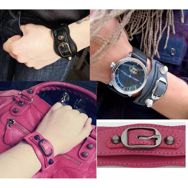 Läderarmband rosa