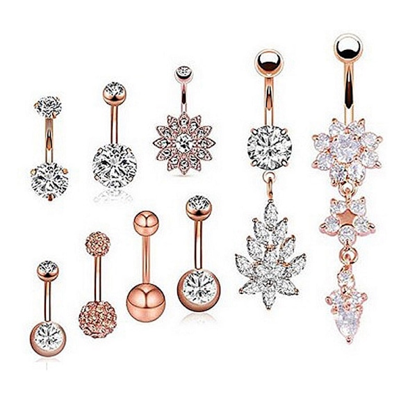 Navle Piercing 9 /sæt 9 ST PACK MIX