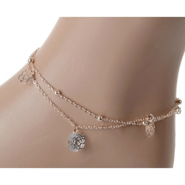 Guld armband, Fotled Kedja Barefoot