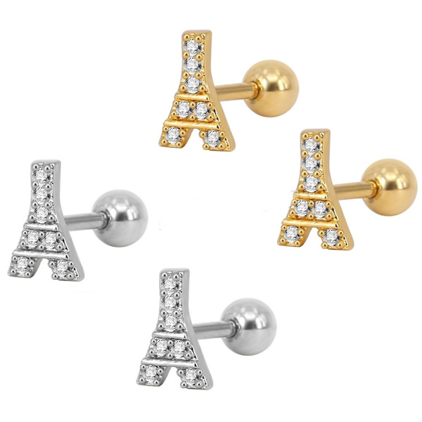 Tragus Piercing  Örhänge CZ 1st guld