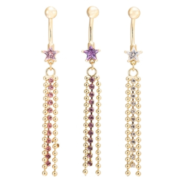 Navle-Belly Button Ring Kropspiercing Smykker ROSA