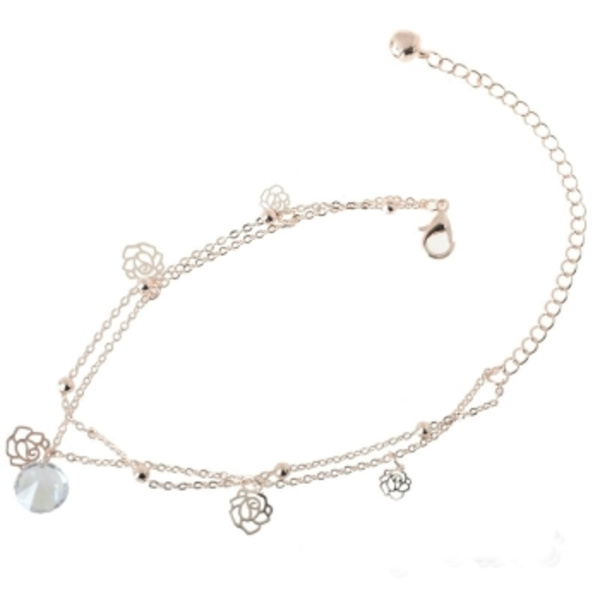 Guld armband, Fotled Kedja Barefoot