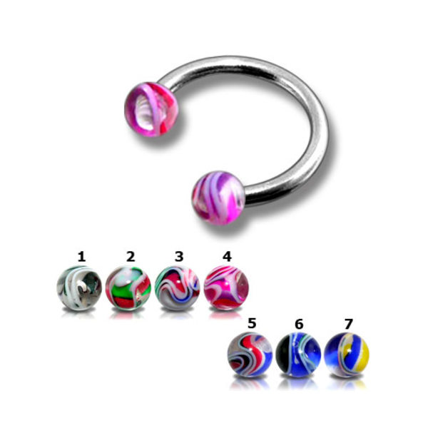 SS Cirkelformede Barbells med UV-kugler 3