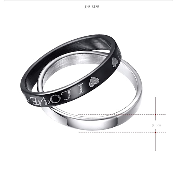 Rostfritt stål ring  Förlovningring 2st / set 20