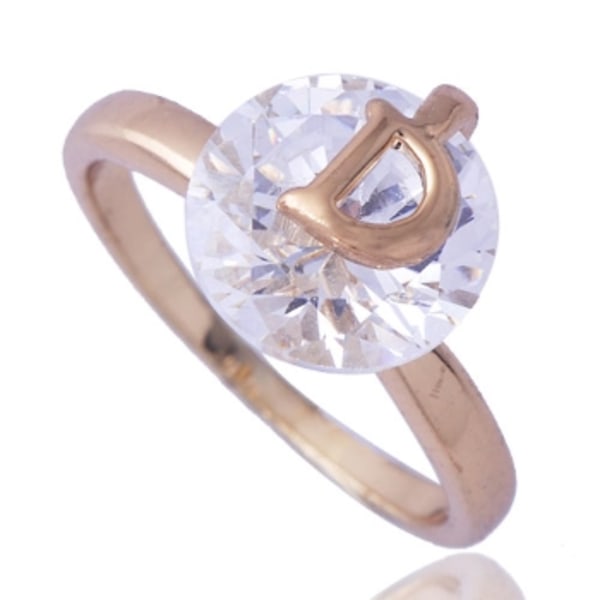 18K Guldfyllda Guld Filled gulddoublé Ring CZ Förlovning 17