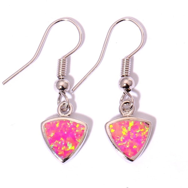Sølvbelagte øreringe PINK Fire Opal