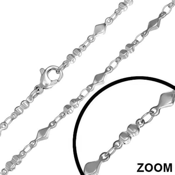 3mm rustfrit stål Fancy Shape diamantkæde