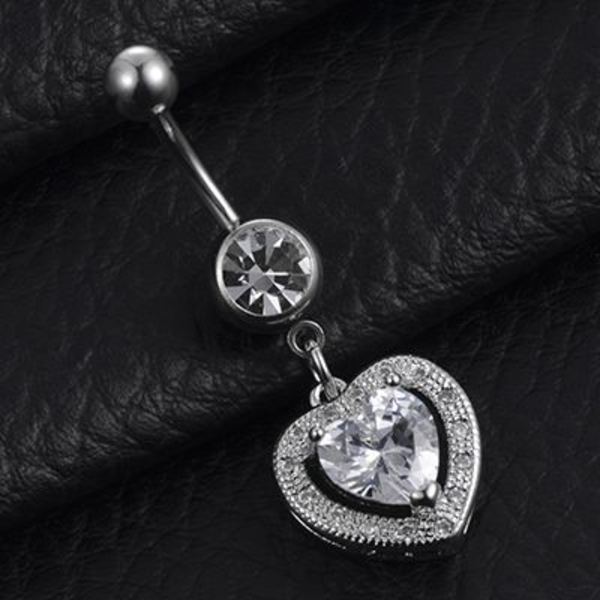 Navle Piercing Zirkon sølv