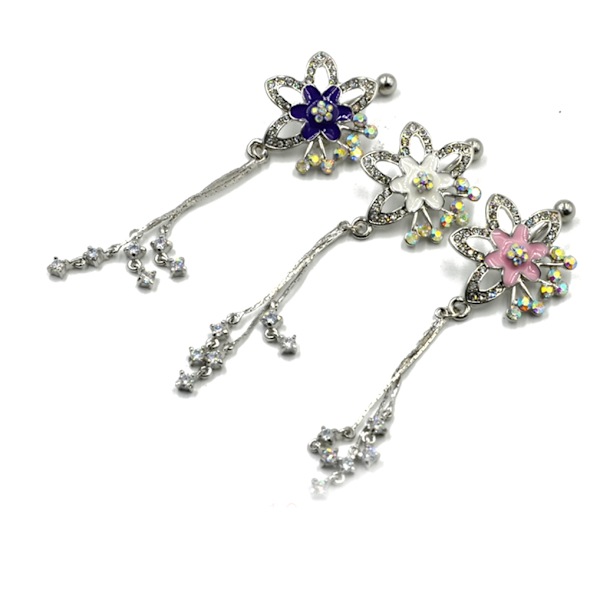 Navelpiercing blomma ROSA