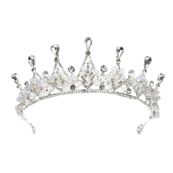 Kristall bröllop hår krona tiara silver