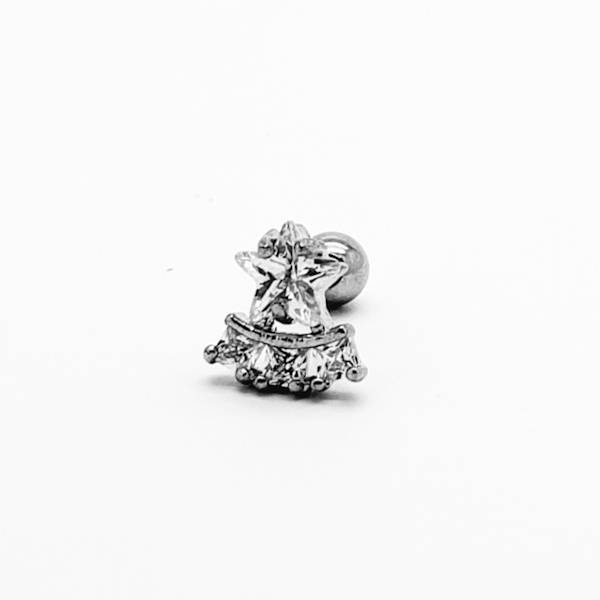 Tragus Piercing Ørestik CZ sølv