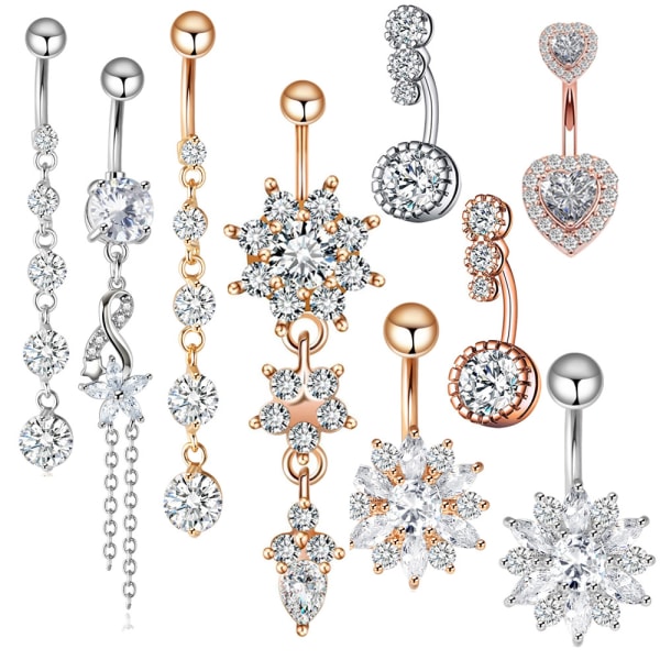 Navel Piercing 9 stk./sæt