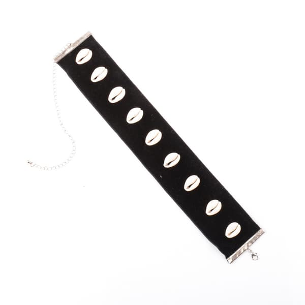 Sort Fløjlsskaller Choker Halskæde