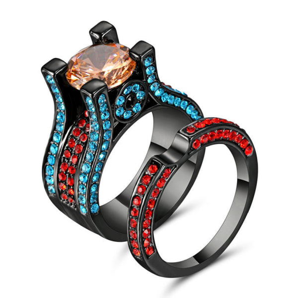 10K Sort Guldbelagt Ring 19