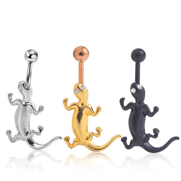 Navlepiercing med øgle SILVER