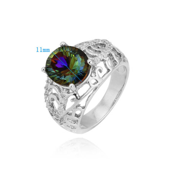 18K Vitguld Guldfyllda gulddoublé Filled CZ Ring 18