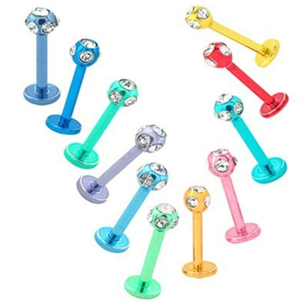 Labret og Lip Piercing MULTICOLOR