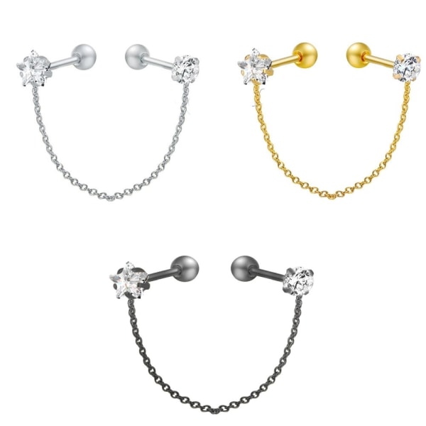 Tragus Piercing Ørestik CZ sort