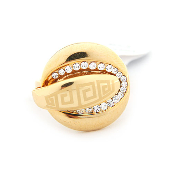 Mode Alloy Rhinestone Overflade Twisted Band Ring 19
