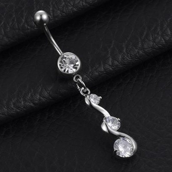 Navle Piercing Zirkon sølv