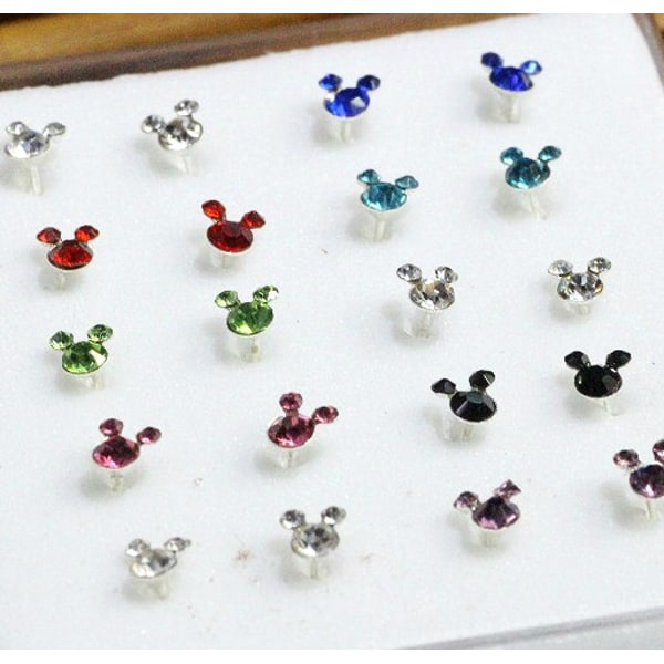 925 Silver Jeweled näsa Stud L.BLÅ	