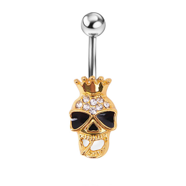 Navle Belly Button Ring Body Piercing GULD/SØLV Kranie Skelet guld