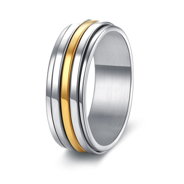 Rostfritt stål ring 7mm bred klassisk 3-rad 18