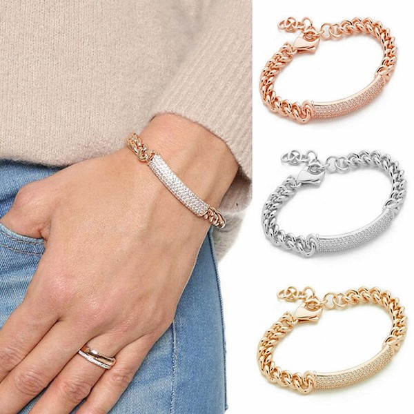 Guldpläterade armband Kristall SILVER
