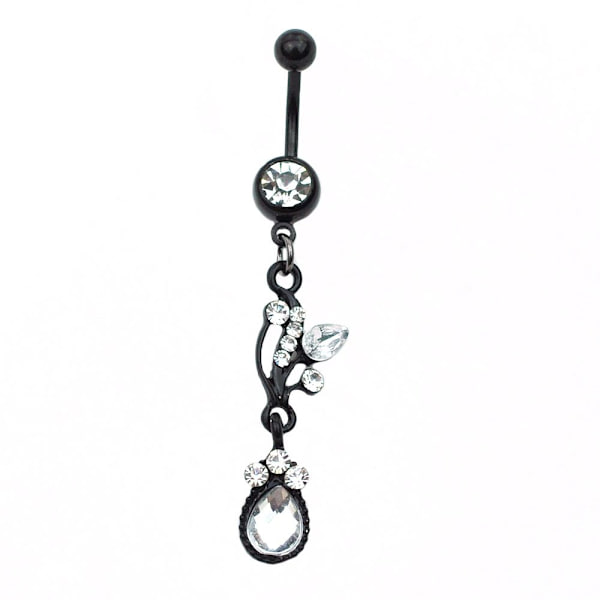 Navelpiercing SVART svart