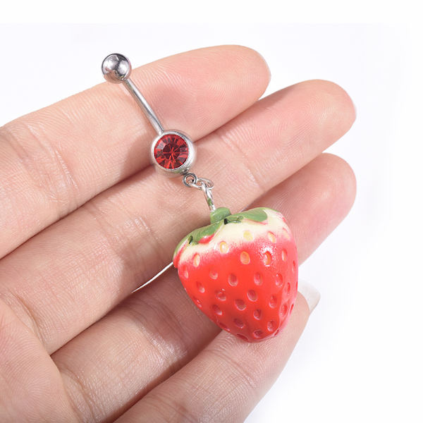 Napatyyppi Navel Piercing Rengas punainen