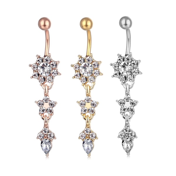 Guldpläterad Navelpiercing SILVER