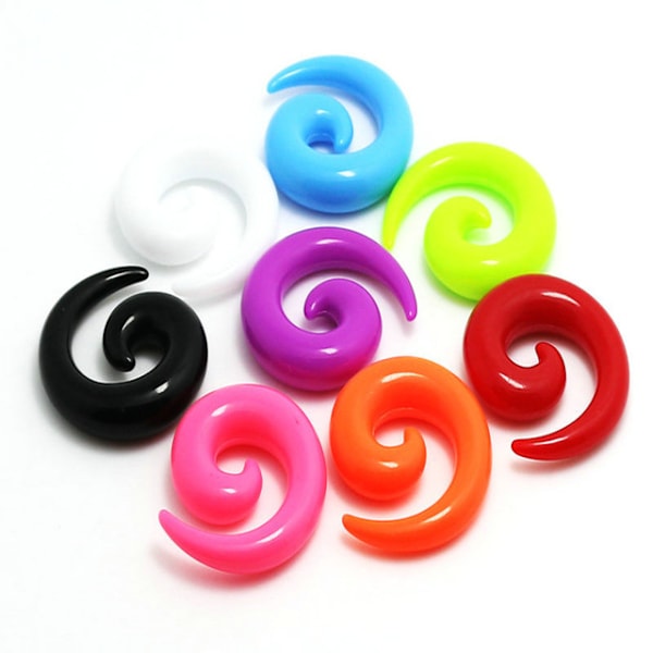 Stik Acrylic Spiral Twirl Taper Øreprop 2 stk. ROSA 6MM