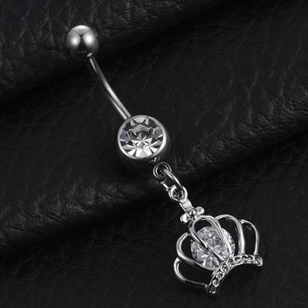 Navle Piercing Zirkon sølv