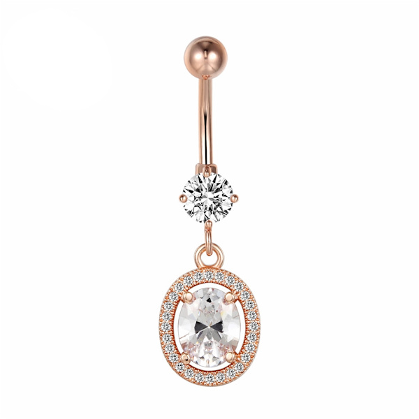 Kirkas CZ-timanttikukkarengas NAVEL Gold