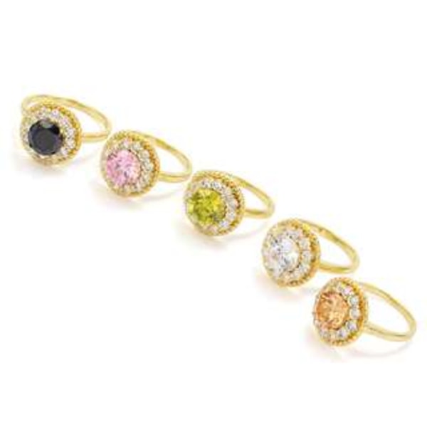 18K Guldfyllda Guld gulddoublé Filled CZ Ring1 st Champagne  17