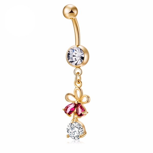 Forgyldt navle navle ring piercing smykker hvid