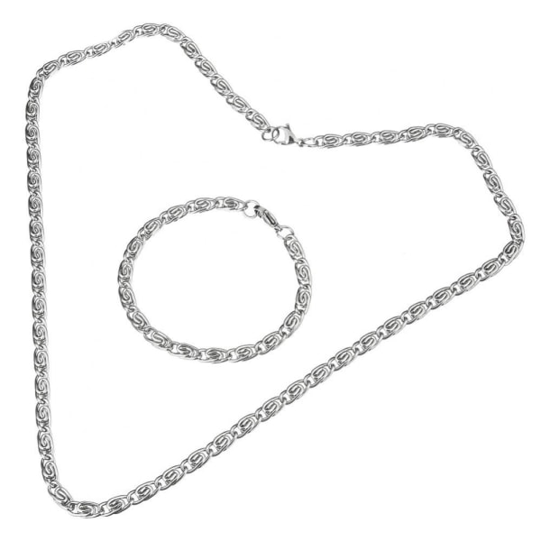 Rostfritt stål halsband + armband Set 3,5mm silver