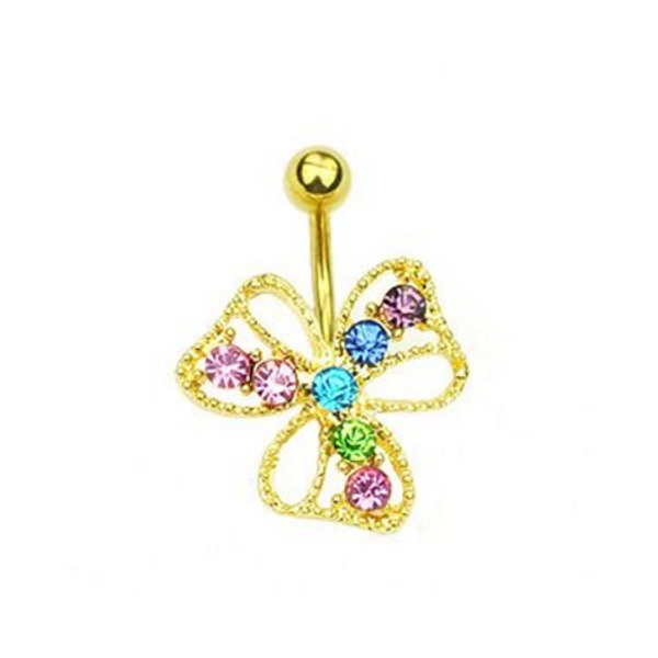 Navelpiercing Blomma guld