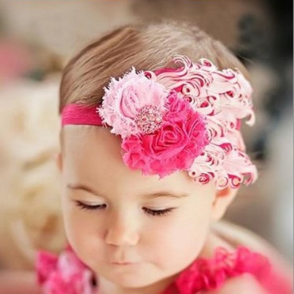 Baby hårband Princess flicka blommor fjäder RO 6d21 | Fyndiq