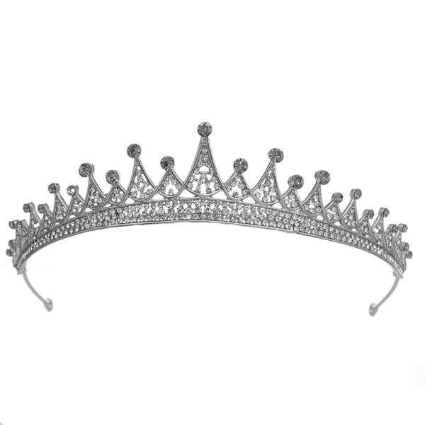 Kristall bröllop hår krona tiara silver