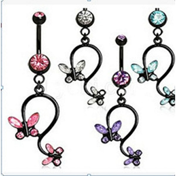 Navle-Belly Button Ring Kropspiercing Smykke ROSA