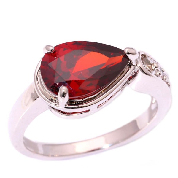 Silversmycken filled ring  Granat ST 15,5 15,5