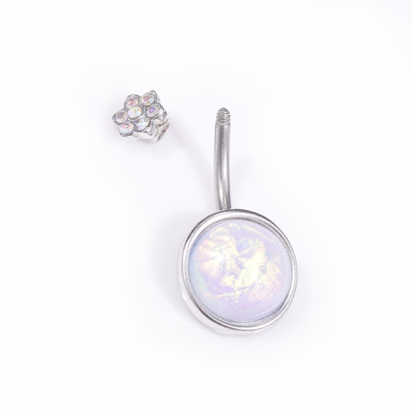 Navelpiercing blomma silver