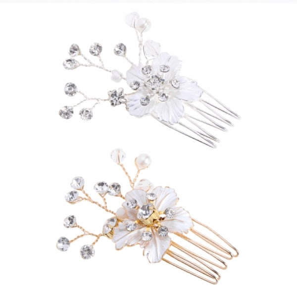 Bridal Pearl Crystal Hair Pin sølv