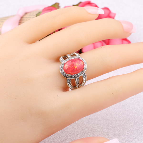 Silversmycken filled ring Opal 18