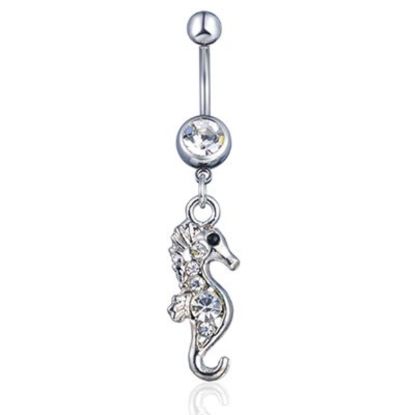 Navelpiercing Sjöhäst rosa