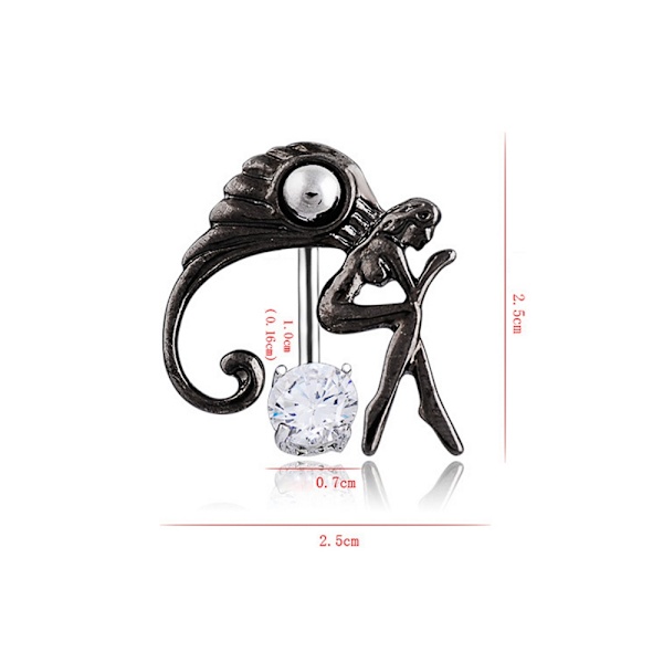 Sort Angel Navle Ring Kropspiercing