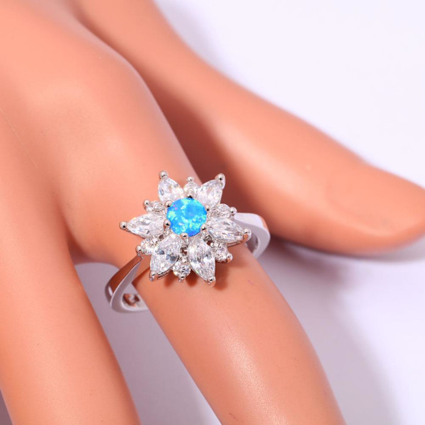 Silversmycken filled ring BLÅ Brand Opal 18