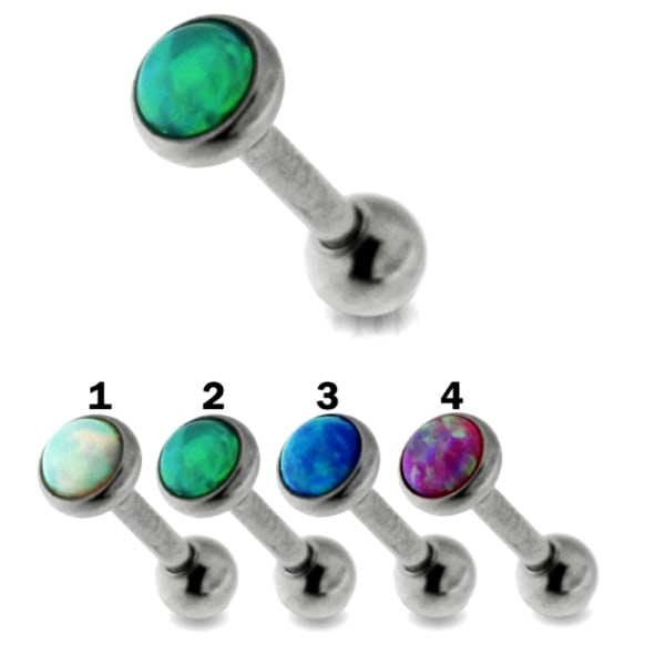 Opal sten brosk Helix Tragus Piercing 1ST 2