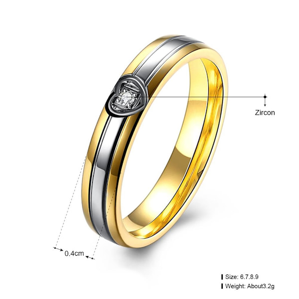 Titan stål ring CZ 19